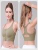 Women's High-Impact Shockproof Plus Size Sports Bra with Front Zipper for Yoga and Running