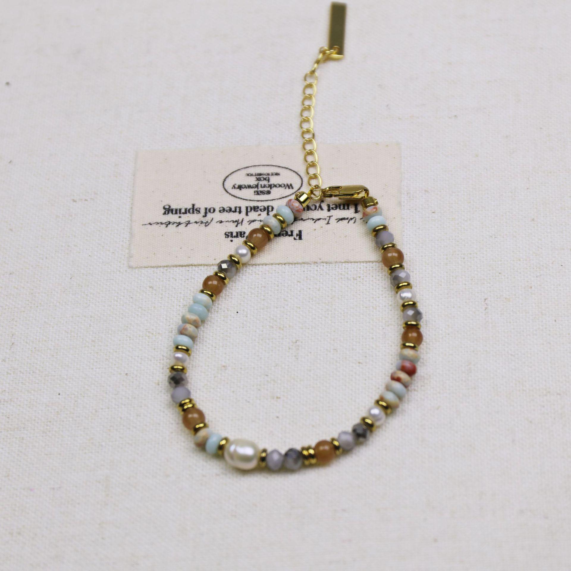 2025 Natural Stone & Freshwater Pearl Layered Necklace: Retro Beaded Patchwork Sweater Chain