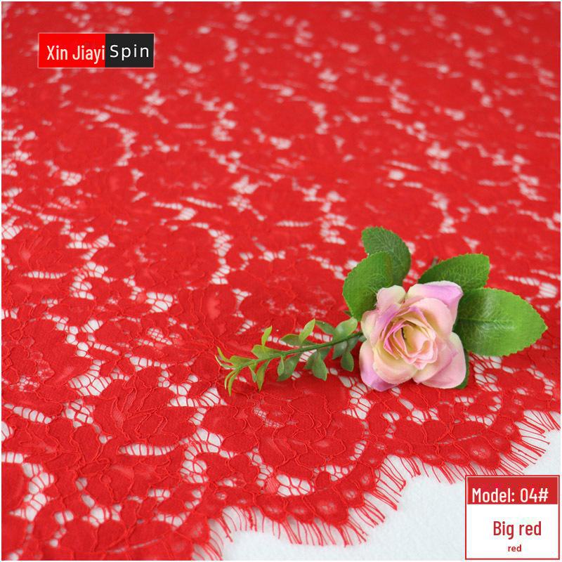 Hollow Tassel Eyelash Lace Fabric for Fashion Dresses