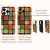 Color Block Mosaic Retro Mod Phone Case for IPhone 17AIR 16E 16 15 14 13 12 11 17 Pro Max Plus Double-layer Back Cover
