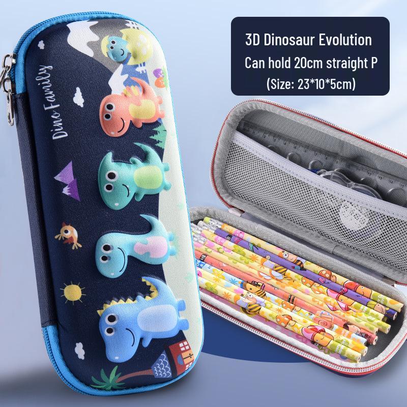 Double Layer 3D Zipper Pencil Case - Large Capacity for Elementary School Students