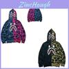 Modischer Kapuzenpullover mit Reißverschluss und Haifischkopf für Herren aus lässigem Polyestergewebe, ideal für Herbst-Looks