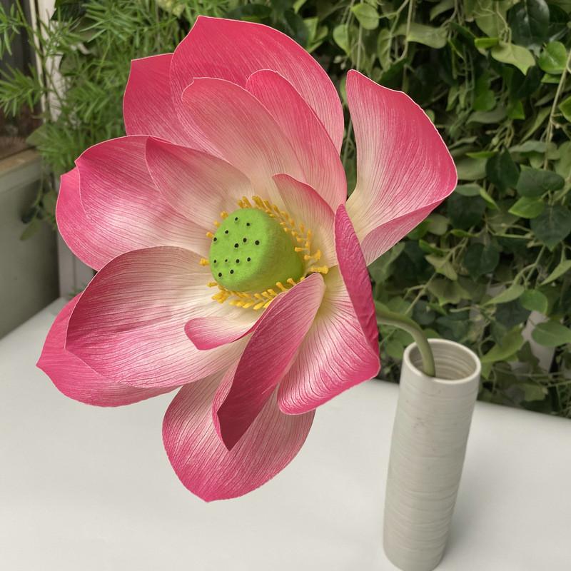 Artificial Lotus Flower Decor With Soft Silicone For Home Water Pool Waterfall Scene