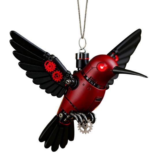 Colorful Hummingbird Christmas Ornament Xmas Tree Car Rearview Mirror Acrylic Hanging Bird Shape Decoration Holiday Party Pendant