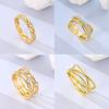 925 Sterling Silver Gold Ring Sparkling Infinite Love  Rings for Women Girl Wedding Jewelry Gifts