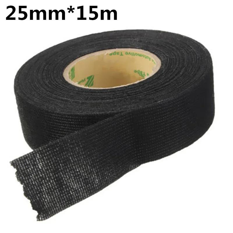 15m High Temperature Resistance Adhesive Cloth Tape For Cable Harness PVC Car Auto Heat Sound Isolation Wire Loom Harness Tape
