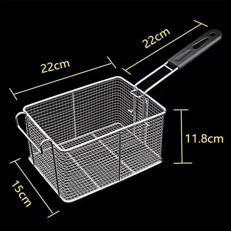 304 Stainless Steel Frying Basket for Electric Fryer - Oil Control, Thickened Design for Frying Skewers and French Fries