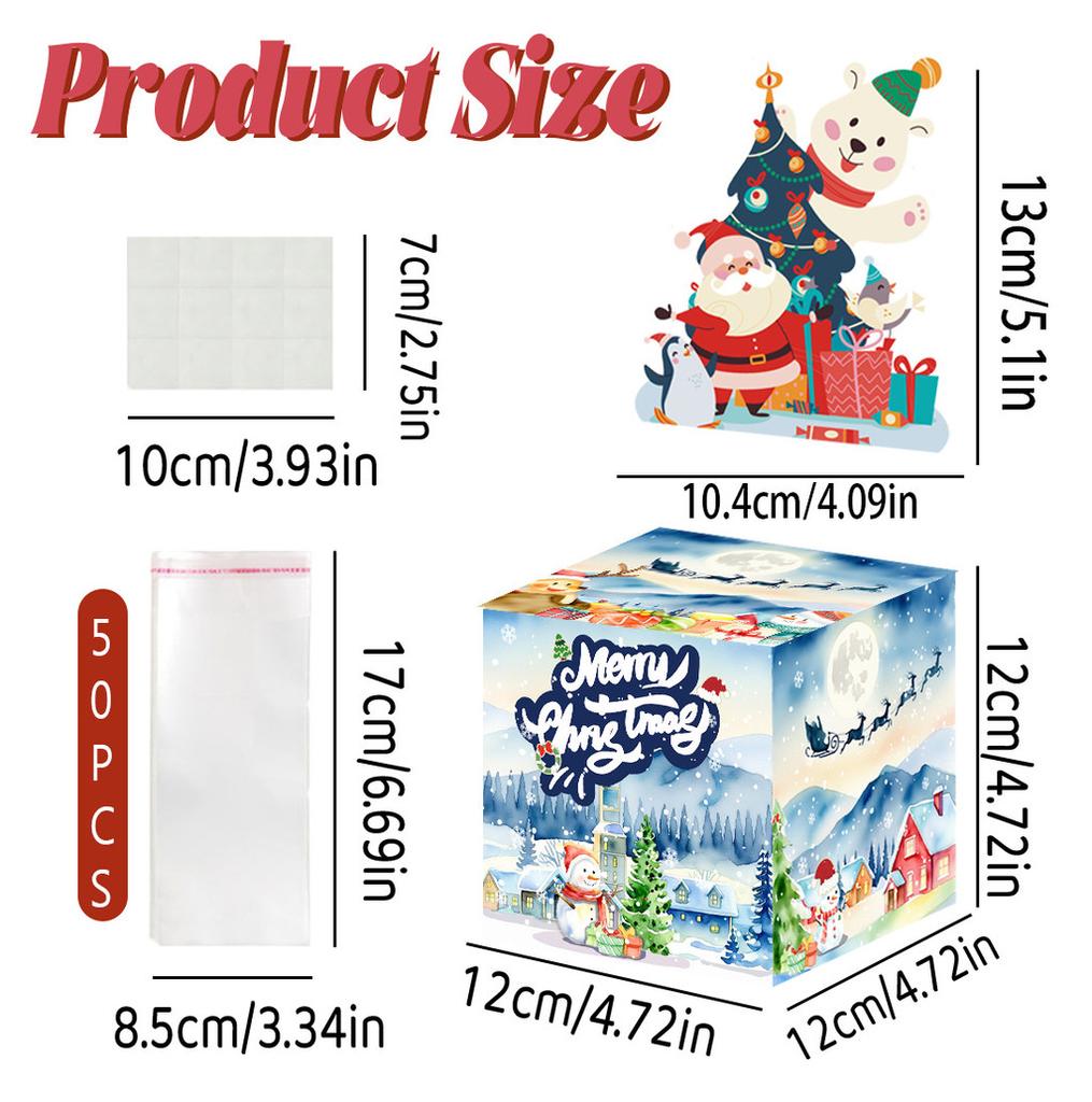 Snowy Christmas Blue Theme Party Gift Box With Paper Construction Events Prop