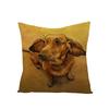 Animal Printed Cute Dog Cushion Cover Linen Poppy Throw Pillow Cover Decorative Sofa Pillow Case Pillowcase 45X45Cm