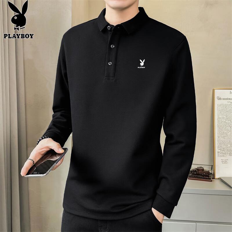 PLAYBOY Men s Long Sleeve Polo T-Shirt 2XL