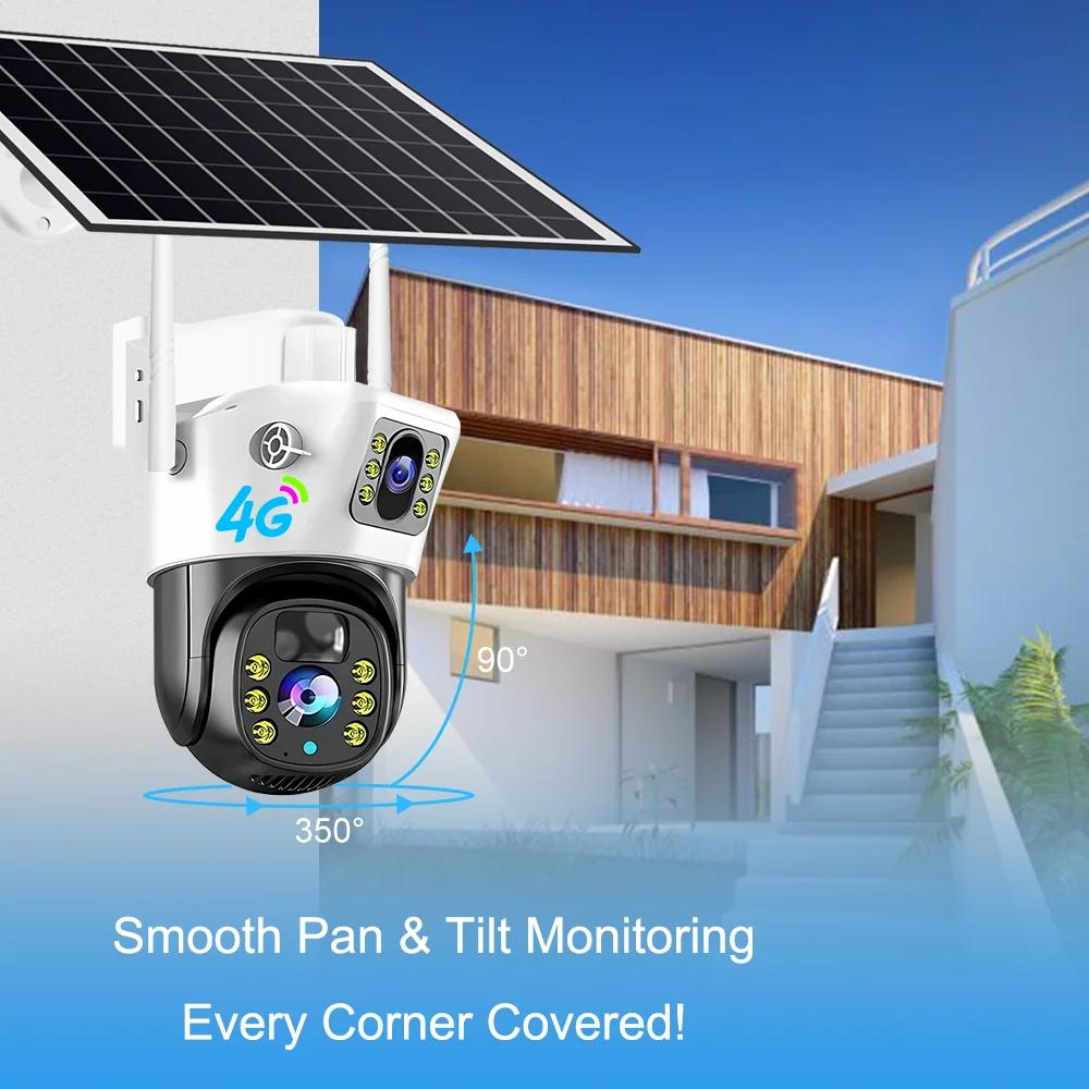LS VISION 4G SIM Card Solar Camera WiFi Outdoor HD Night Vision IP CCTV Surveillance IP66 Waterproof 2 Way Audio PIR Humanoid Detection