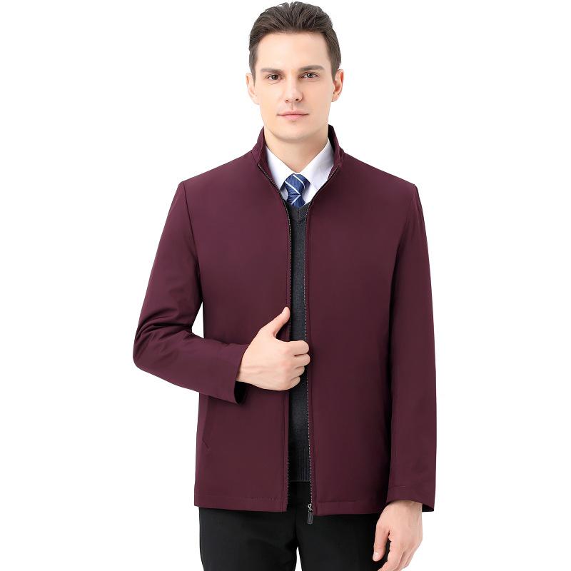 2025 Men's Stand-Collar Cotton Jacket: Thickened, Detachable Liner, Autumn/Winter Padded Outerwear for Middle-aged & Elderly