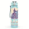 1PC Karma Buddha Om Symbol Graphic,750ml Color Plastic Sports Water Bottle,Leakproof Flip Straw Lid,Suitable for Sports Office Home Use