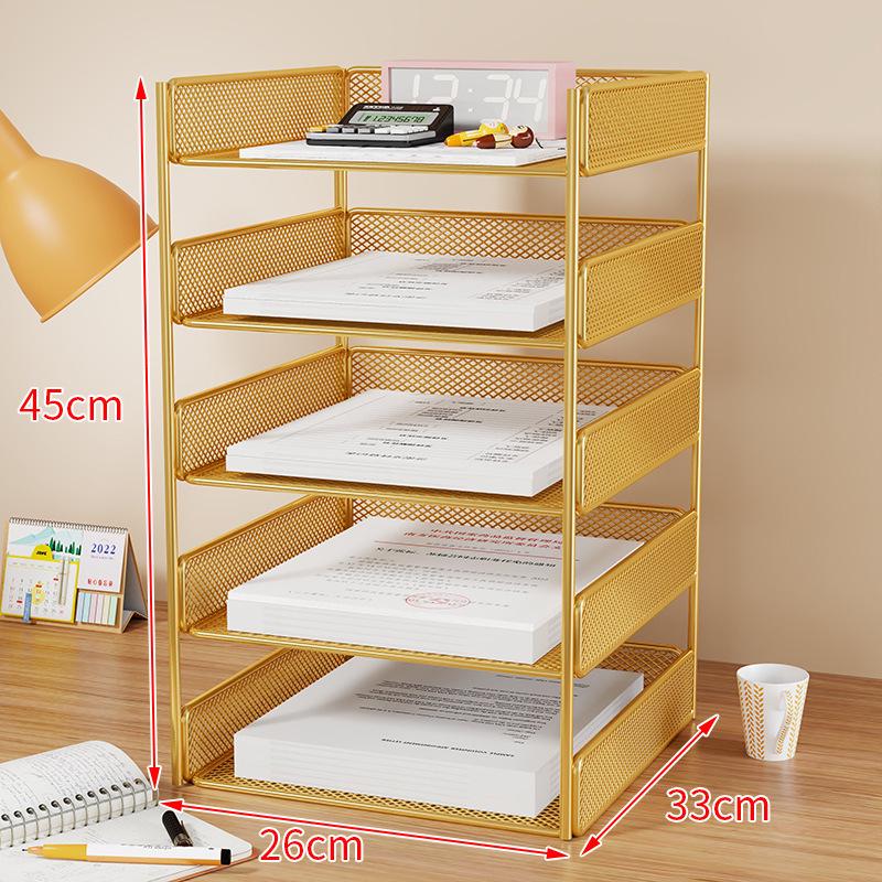 Multi-Layer Metal Desktop File Rack and Document Holder