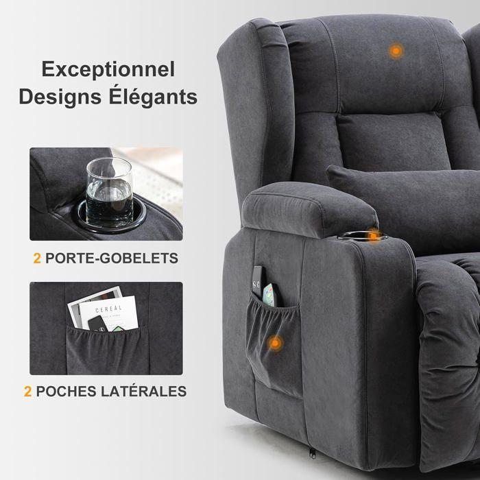 Fauteuil inclinable - BAZARLAND30 - Fauteuil de massage - Réglable en hauteur - Électrique - 1 place