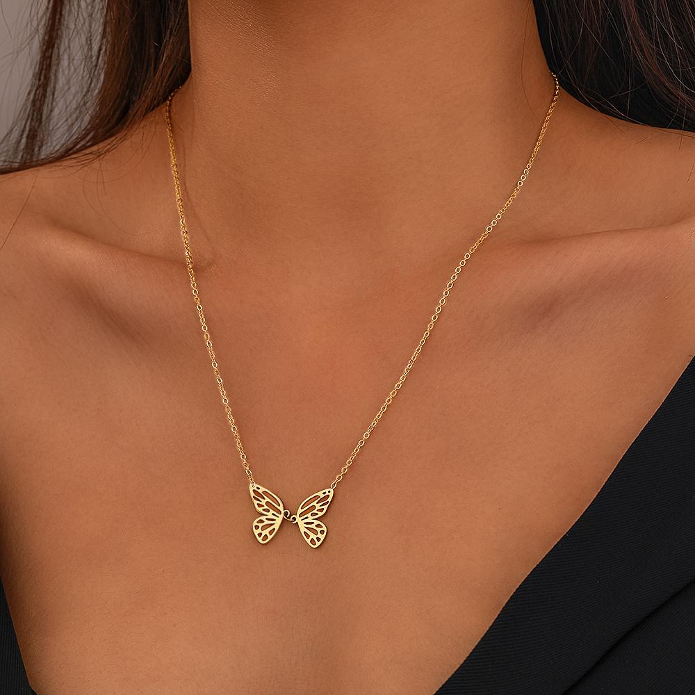 

Подвески-бабочки, легкие роскошные ожерелья, цепочка на ключицы, высококачественное колье из нержавеющей стали, ожерелье для женщин, ювелирные изделия
