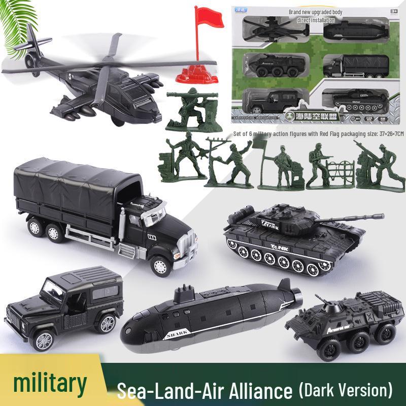 Popular 1:52 Alloy Toy Car Set: Pull-Back Armored Military Tank Model for Kids