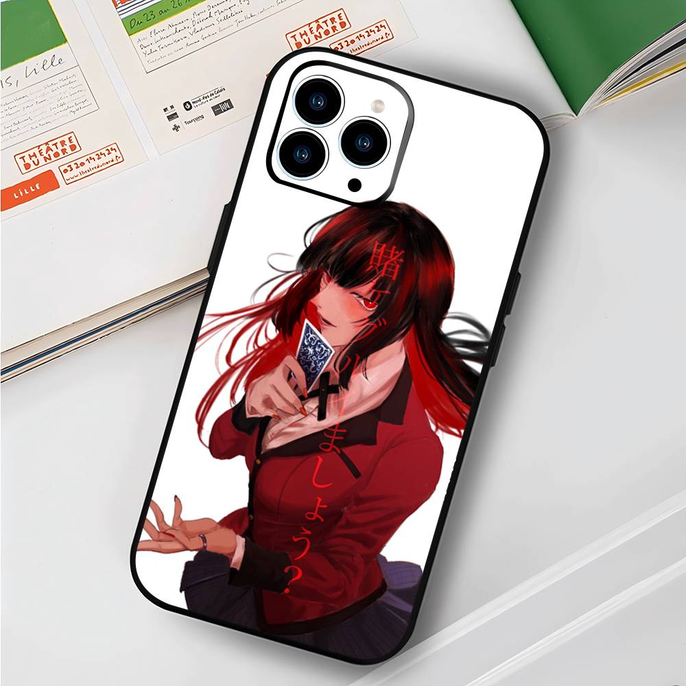 Anime K-Kakegurui Phone Case For IPhone 17 Air 16 15 14 13 Pro Max 11 12 Black Silicone Cover