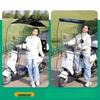 Detachable Electric Vehicle Canopy: Fully Retractable Folding Awning for Motorcycle Sunshade, Windproof, and Rainproof.