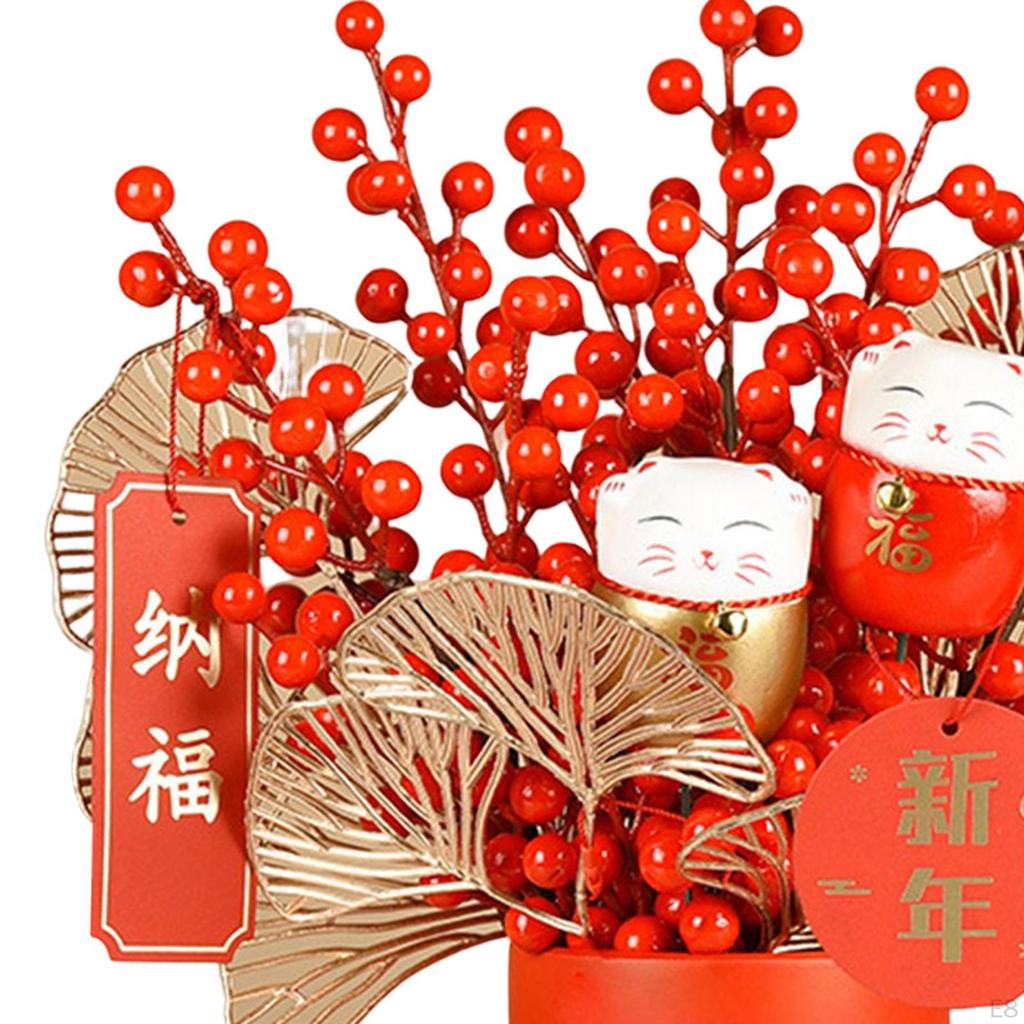 Artificial Floral Pot Chinese Collectible Party Decor Decorative Desk Ornament Decoration Year