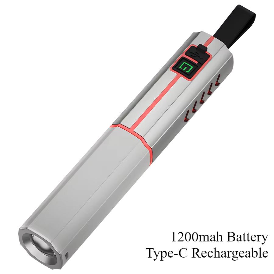 High Strong Power Zoom LED Flashlight,18650 Battery,Portable Tactical Torch Light,USB Charging,Camping Fishing Emergency Lantern