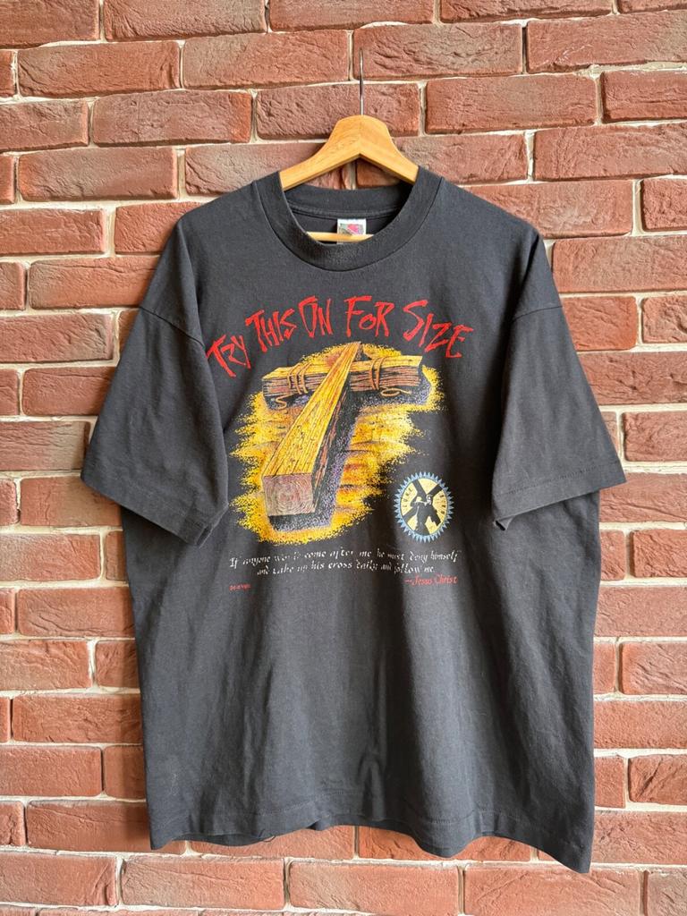 Vintage 90s Epistles Jesus Christ Cross Try This On Tee XL Unisex T-Shirt