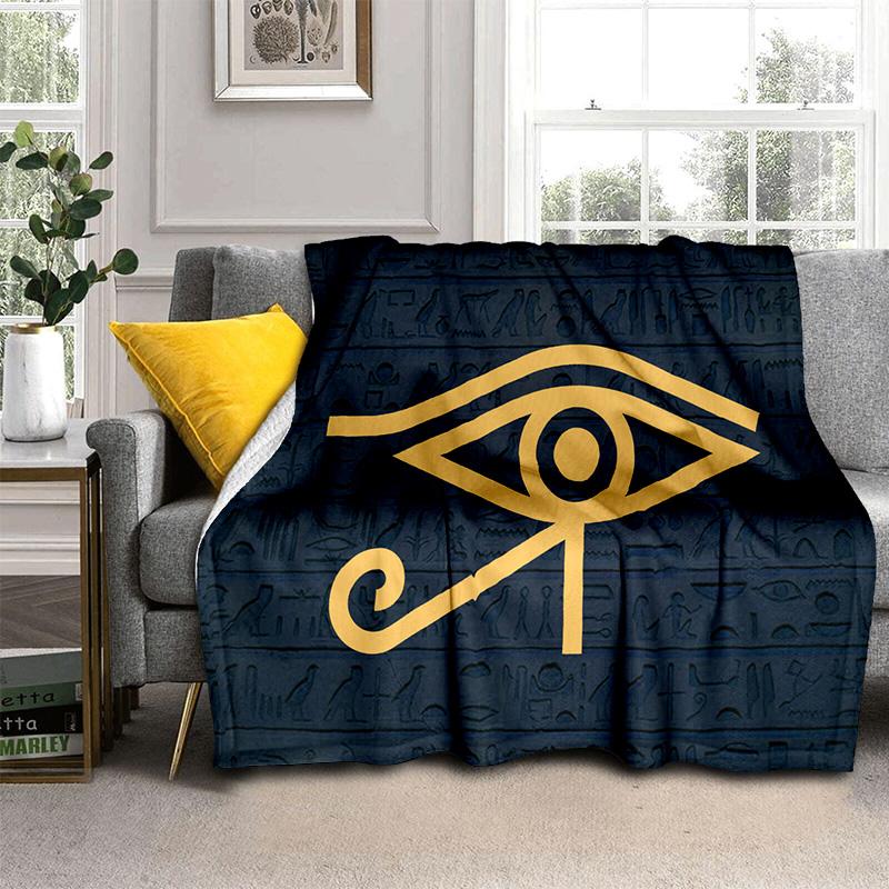 3D Egyptian Pharaoh Hieroglyphics Symbol Blanket,Soft Throw Blanket for Home Bedroom Bed Sofa Picnic Travel Office Cover Blanket