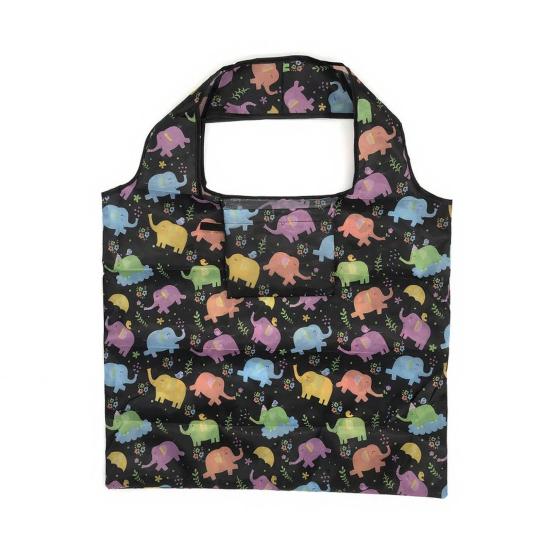 Folding Shopping Bag Reusable Tote Cute Prints Foldable Portable Animal Plants Fabric Grocery Shopping Tote
