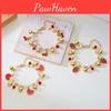 Modern Fruit Theme Strawberry Cherry Bracelet With Electroplated Alloy And Pearl Details For Female Fashion