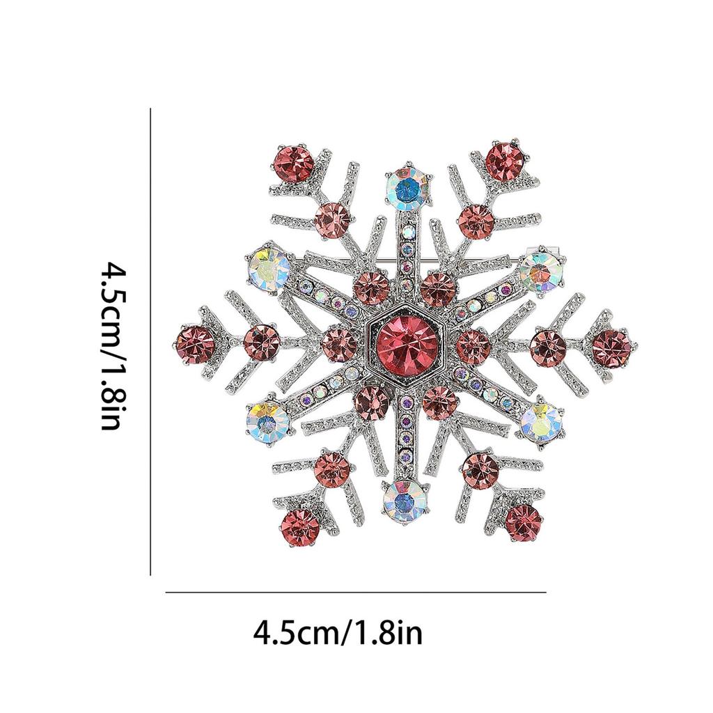 Stylish Snowflake Crystal Brooch Lightweight Alloy Lapel Pin Secure Fastening Design For Office Outfit Decoration