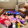 Kpop Cartoon Round Rug for Livingroom,Bedroom, Palyroom, Chair Rug, Area Rug, Circle Carpet, Large Size Fan Christmas Gift