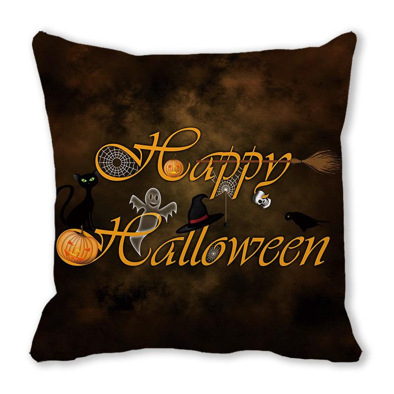 Home Decor Happy Halloween Cushion Cover Pumpkin Print Decorative Pillowcase Demon Cushion Cover 45x45cm Funda De Almohada