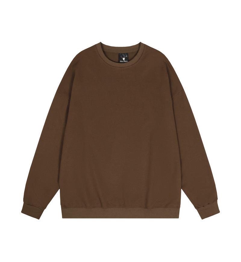 Loose Solid Color Round Neck Hoodie - Unisex Long Sleeve for Couples, Spring & Autumn