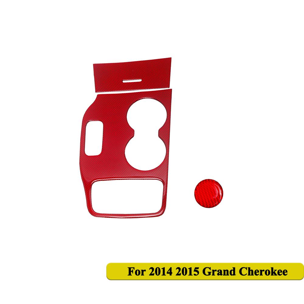 Gear Shift Panel Cover Carbon Fiber For Jeep Grand Cherokee 2011-2015 2016-2018 Switch Knob Cover Trim Car Stickers Accessories