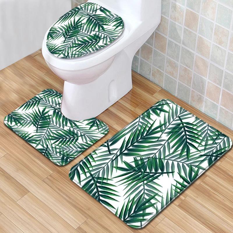 Textured Toilet Three-Piece Floor Mat Bathroom Three-Piece Carpet Doormat