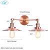 Vintage Style Wall Light Red Bronze 2-lights Industrial Bronze Wall Sconce E27 Metal Shade Vanity Lamp Bathroom Mirror Lighting