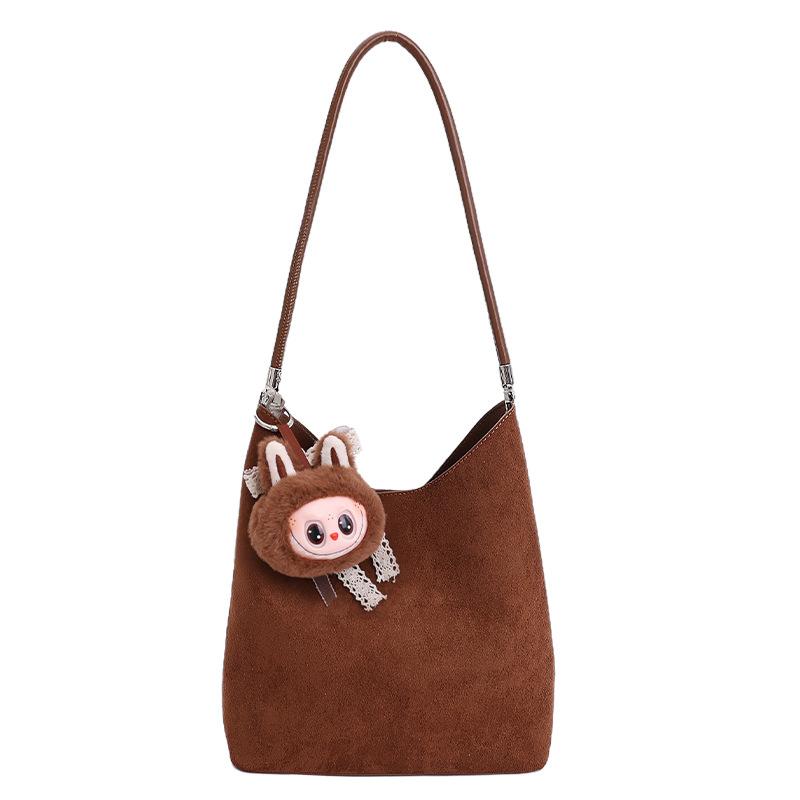 Autumn Retro High-end Underarm Bag, Bucket Bag, Large-capacity Single-shoulder Commuter Bag