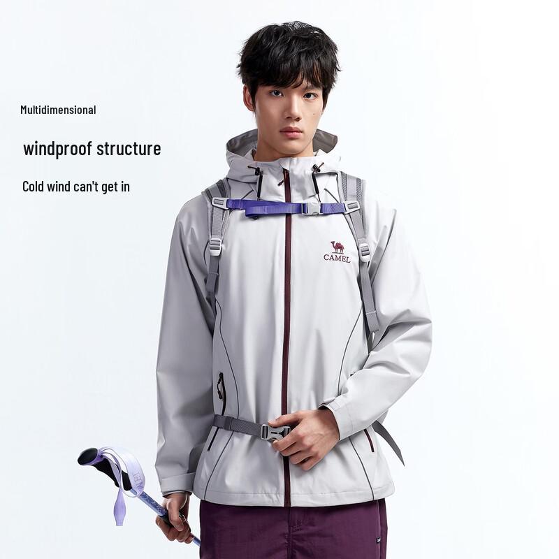 CAMEL Unisex Outdoor Windproof & Water-Resistant Hiking Jacket