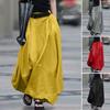 Summer Maxi Skirt Solid Color Large Hem Sweet Slim A-Line Skirt for Daily Wear