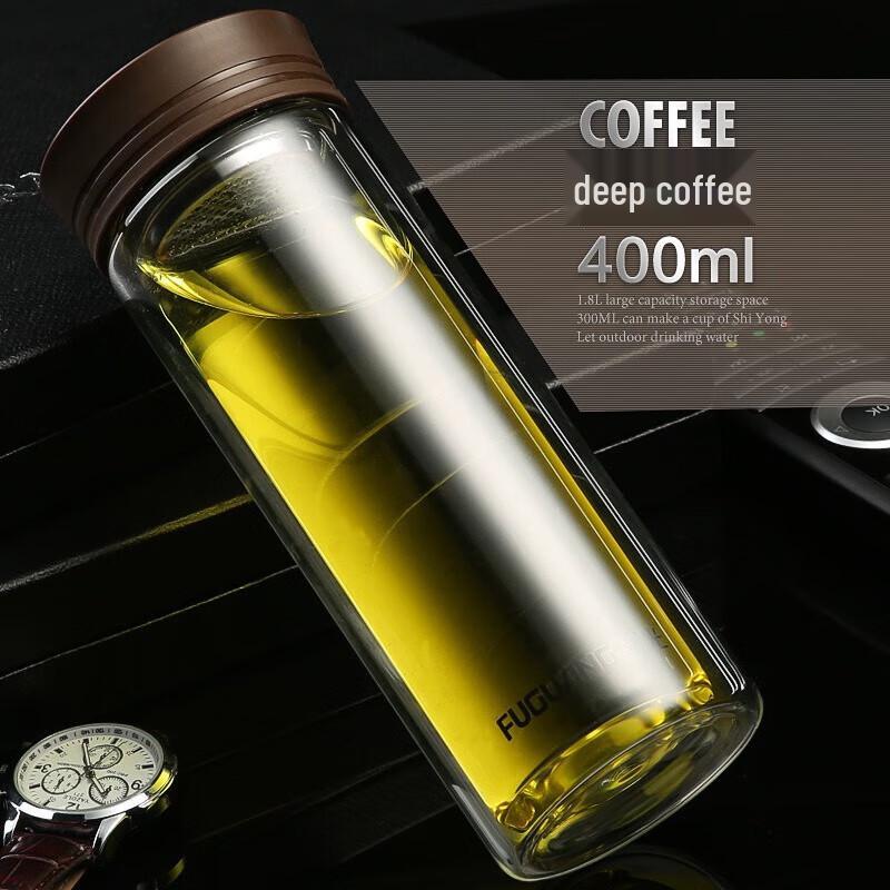 Fuguang Zhi Ge Double Wall Glass Tea Tumbler