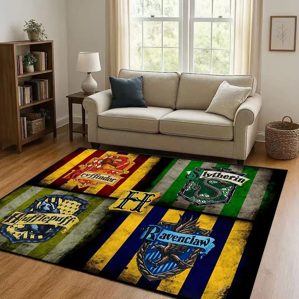 HD H-Hogwarts Sign Cartoon Living Room Non-Slip Area Rug Soft Carpet For Bedroom Playroom And Sofa,Easy Clean Home Decor Doormat