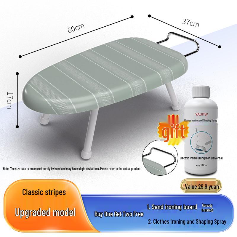 Folding Mini Ironing Board with Ironing Pad and Clothes Rack