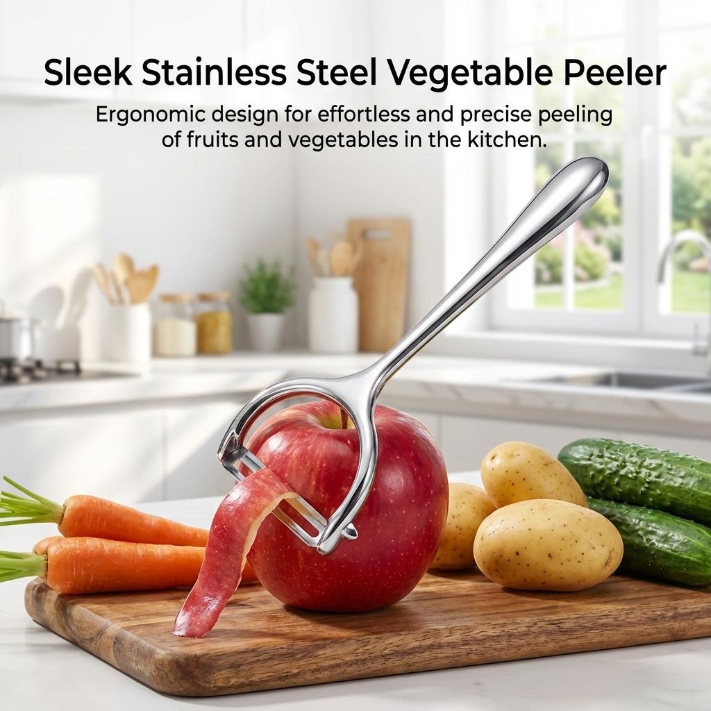Vegetable Peeler with Plastic Handle and Stainless Steel Blade for Potato Apple Carrot