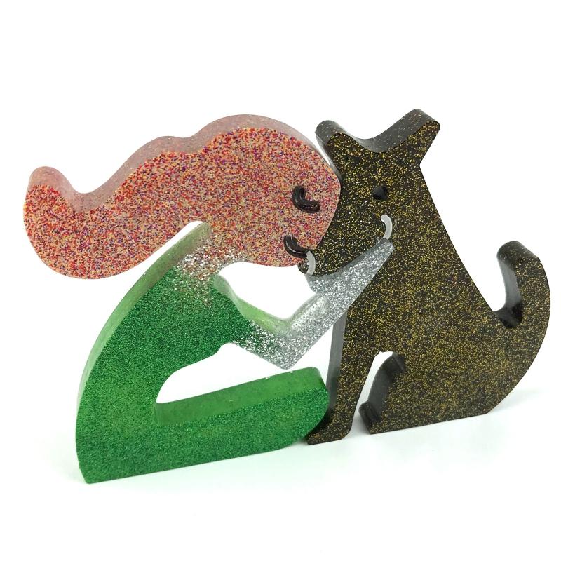 Dog Keychain Mold Silicone Keychain Mold Pendant Clay Mold with Hole for DIY Keychain Home Car Handbag Backpack Decor