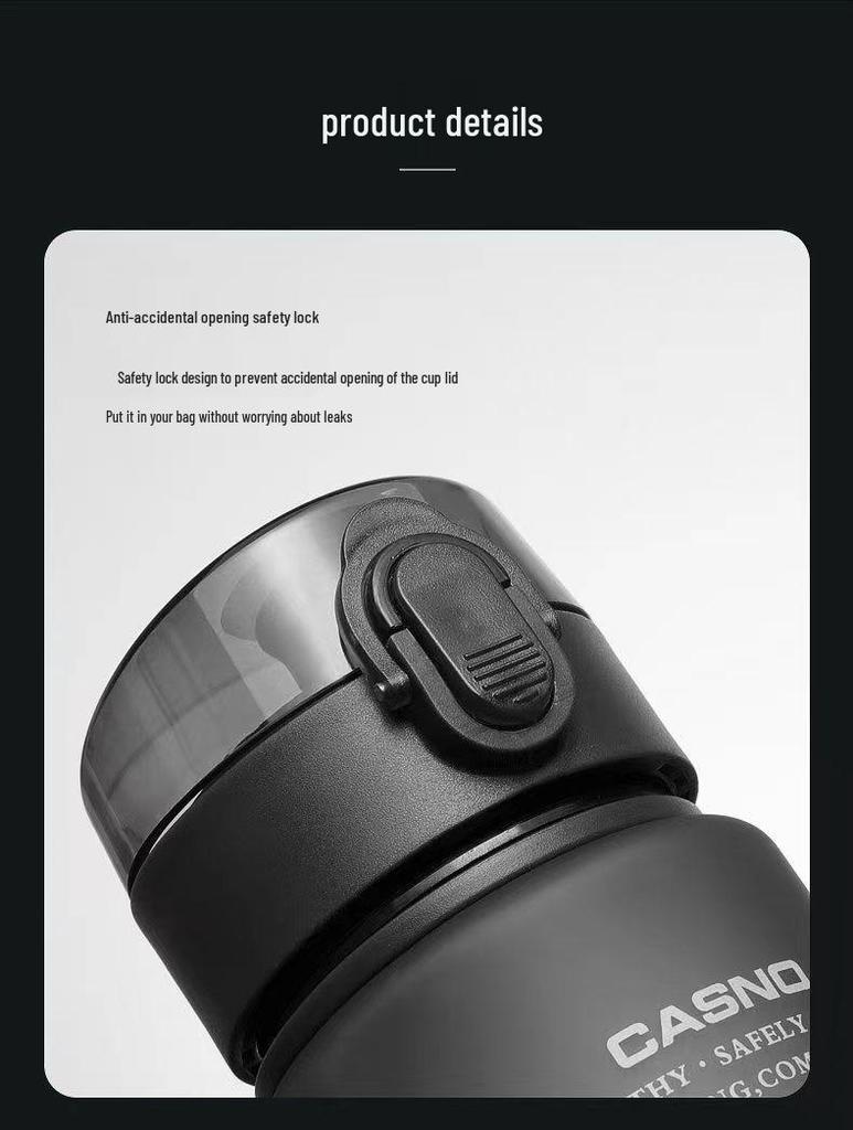 Men's Large Capacity Frosted Sports Water Bottle - Portable Plastic Kettle for Summer Fitness and Travel