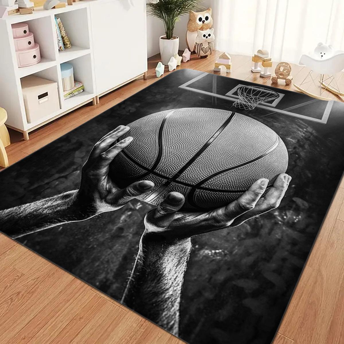 Basketbal Droom Kunstprint Vloerkleed, Antislip Vloermat voor Woonkamer Slaapkamer, Moderne Luxe Speelkamer Hip Hop Decor 40x60cm
