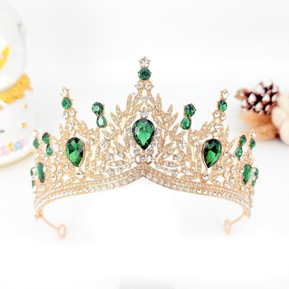 Luxury Baroque Queen Tiaras Shiny Ornament Bridal Headwear Princess Crown for Women Girls