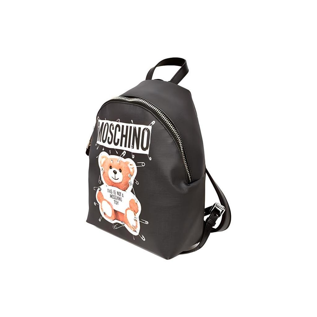Moschino Teddy Bear Zipper Casual Backpack Women Backpack Black 7A7633-8210-1555