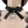 Women's Cat Girl Bell Lace Elastic Collar Maid Bow Collar