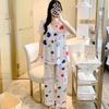 1011 new cotton and silk pajamas women's summer thin short-sleeved trousers set loose Korean version fresh and anti-bumping home